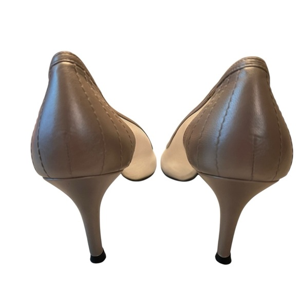 STUART WEITZMAN Pumps Heels Mesh Sheer Peep-Toe Gold Size 9 Bridal Formal - Picture 5 of 11